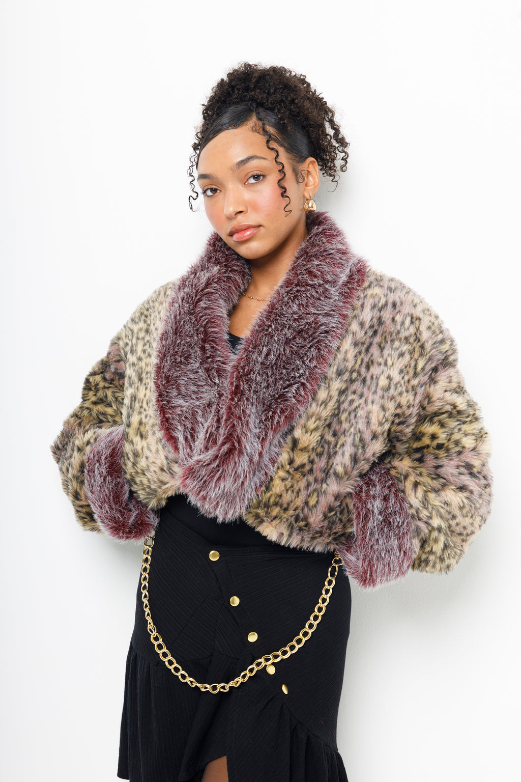 “Shawnee” cropped faux fur jacket