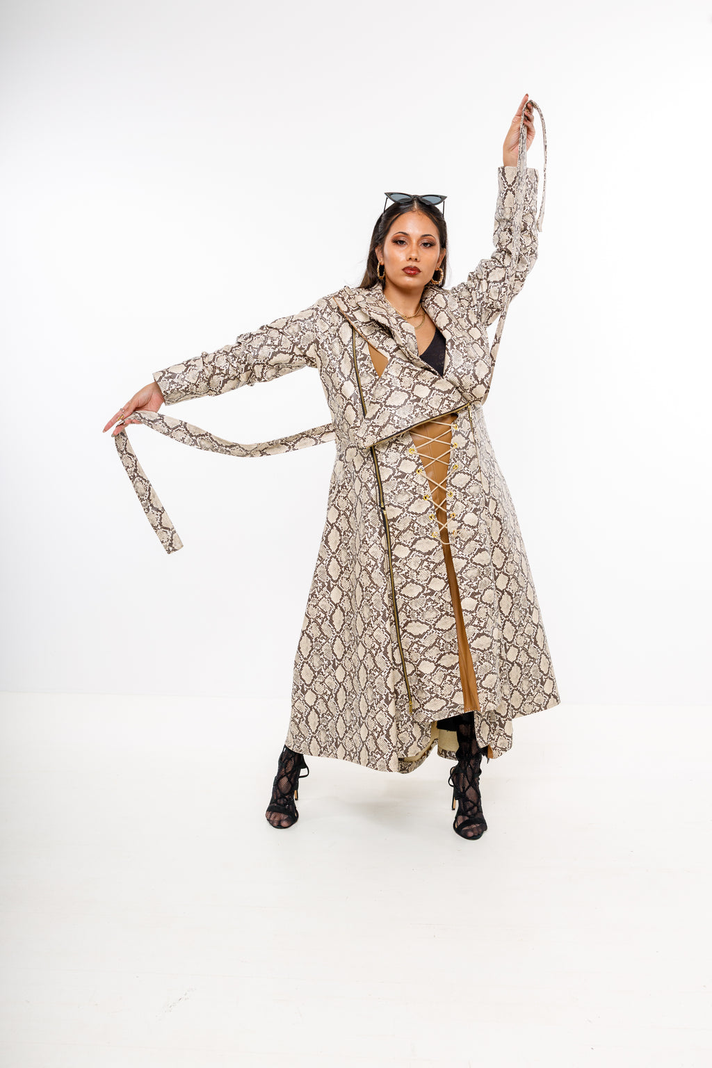 “Anea“ reptile print vixen coat”