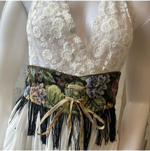 “Eden” floral corset waist belt