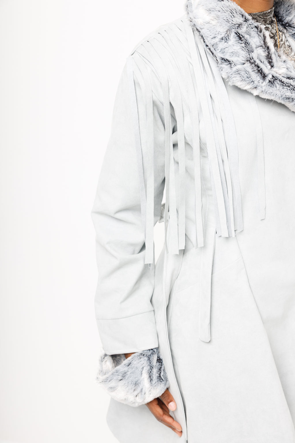 “Esse” fringe trench coat