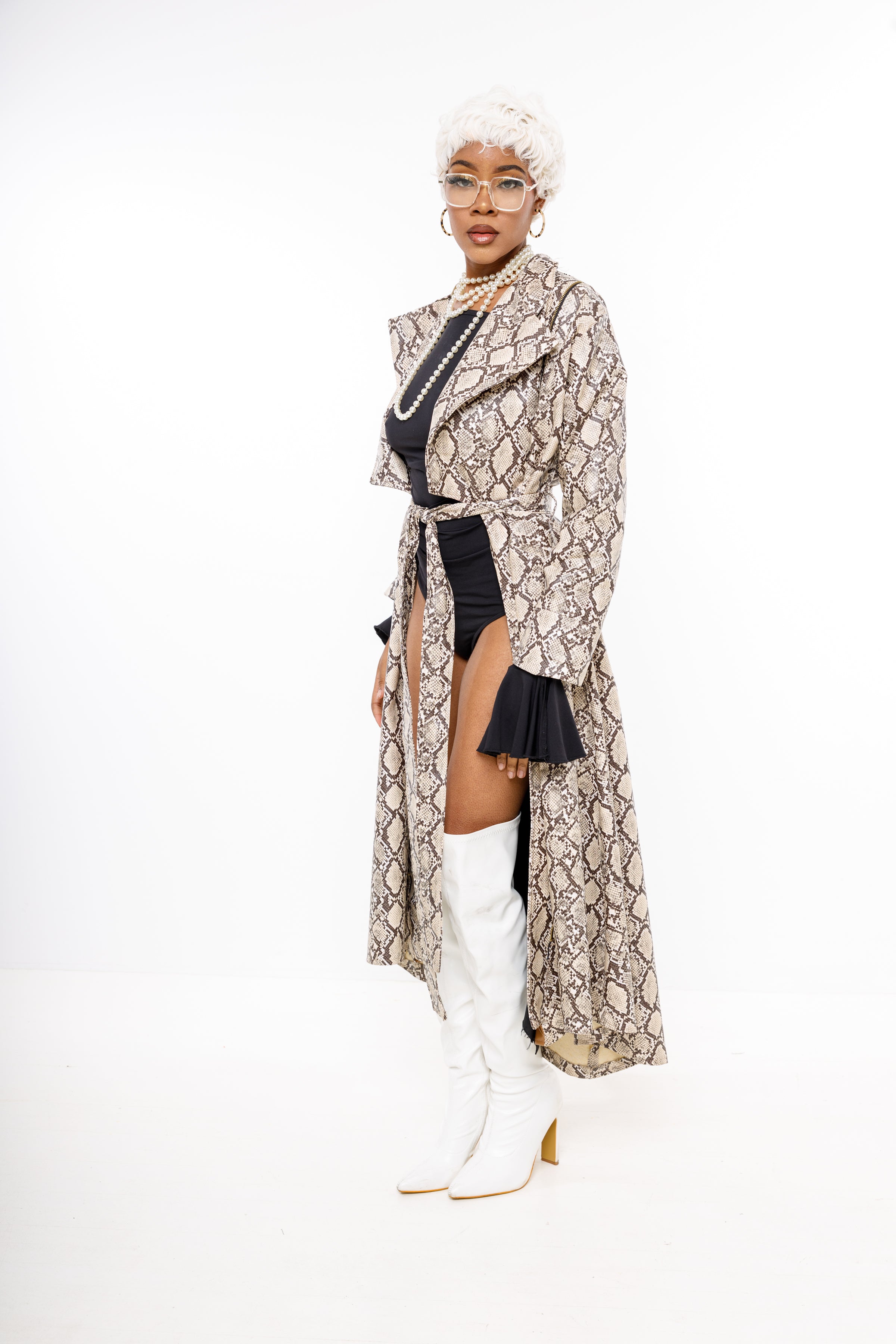 “Anea“ reptile print vixen coat”