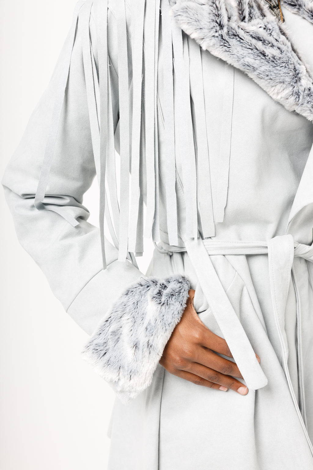 “Esse” fringe trench coat