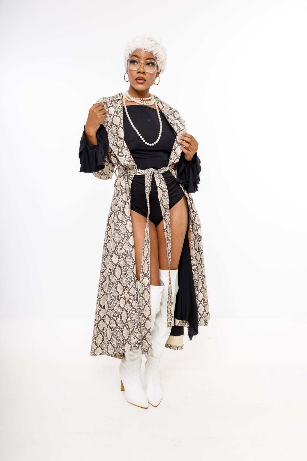 “Anea“ reptile print vixen coat”