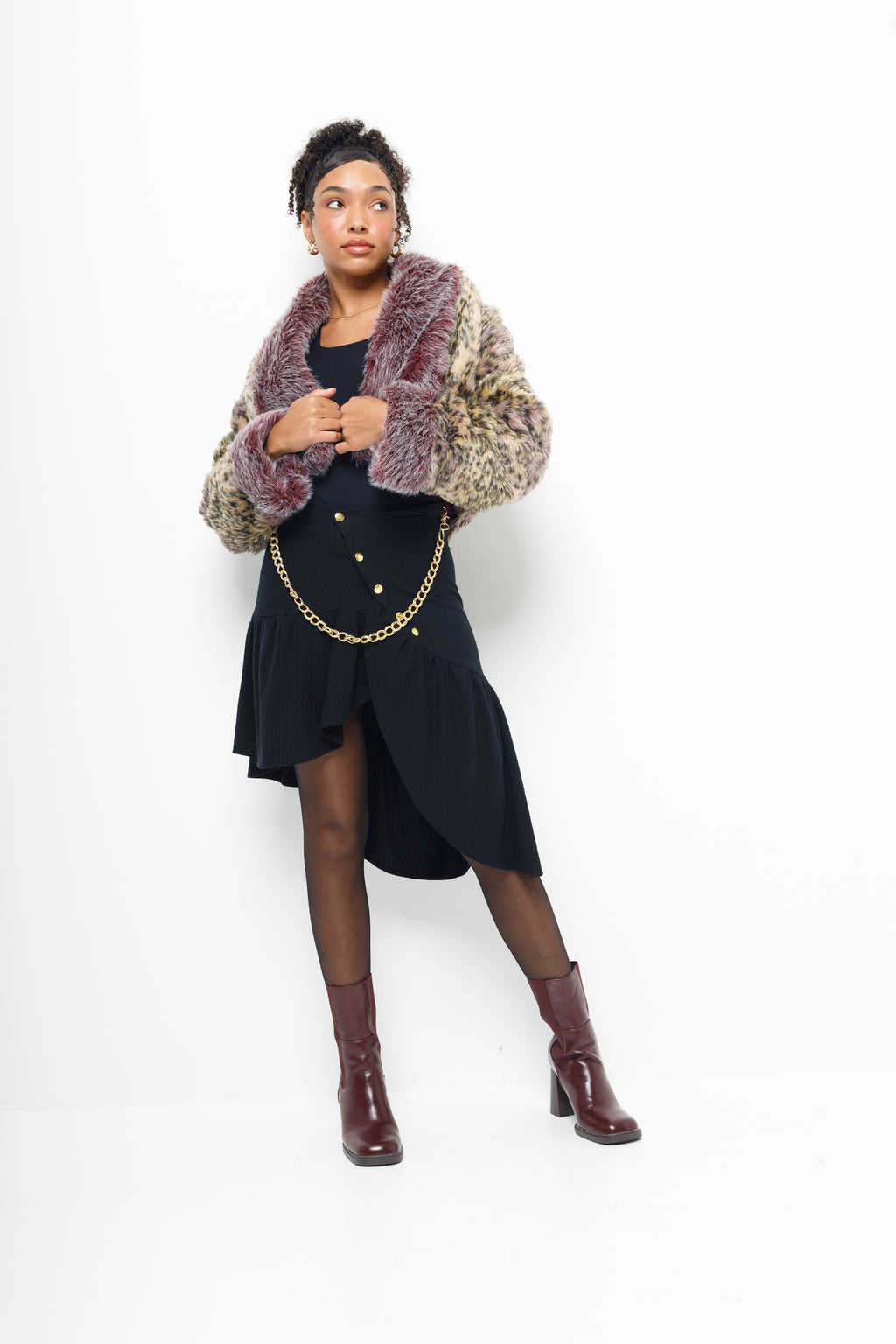 “Shawnee” cropped faux fur jacket