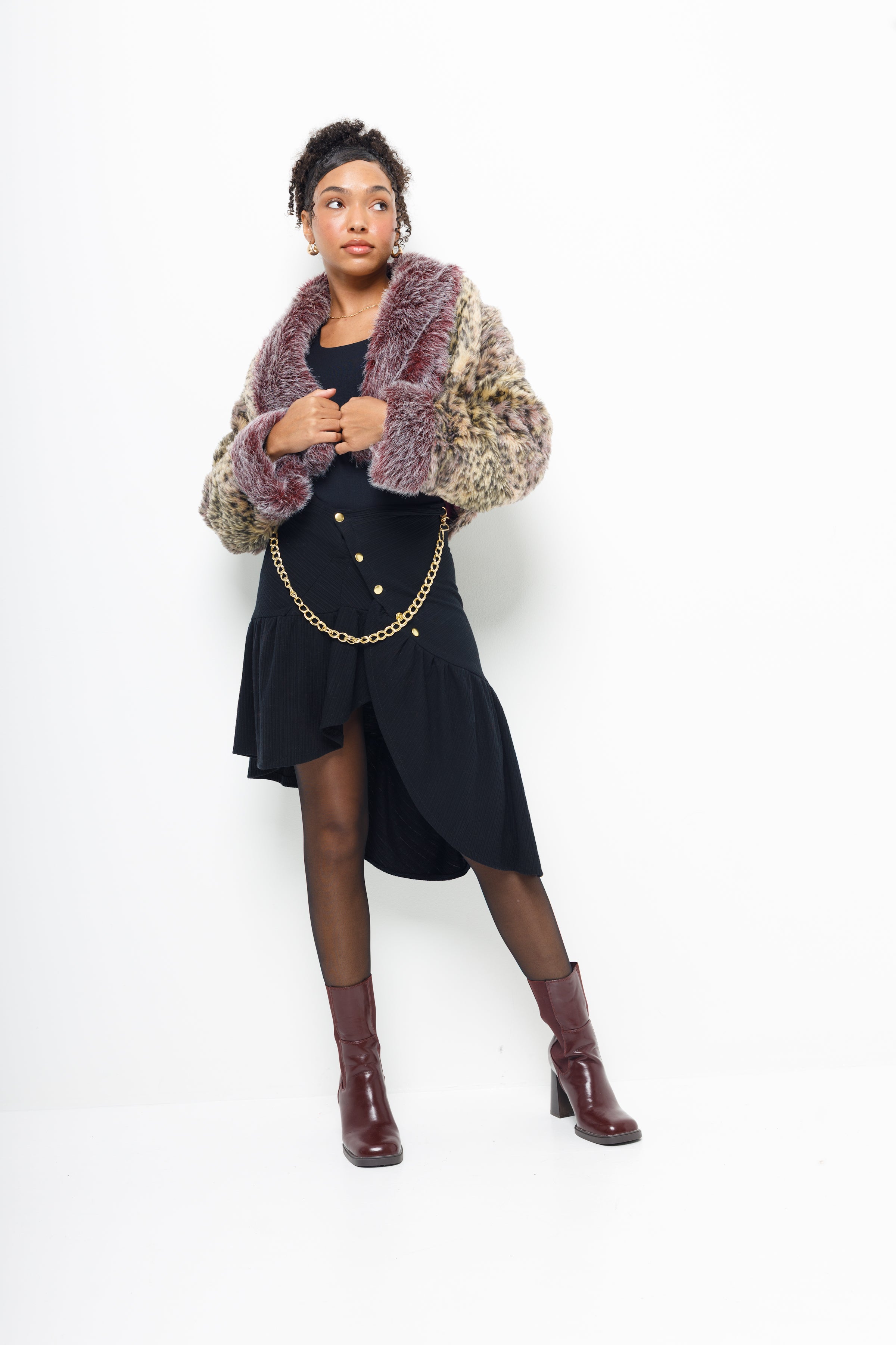 “Shawnee” cropped faux fur jacket