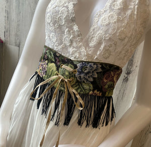 “Eden” floral corset waist belt