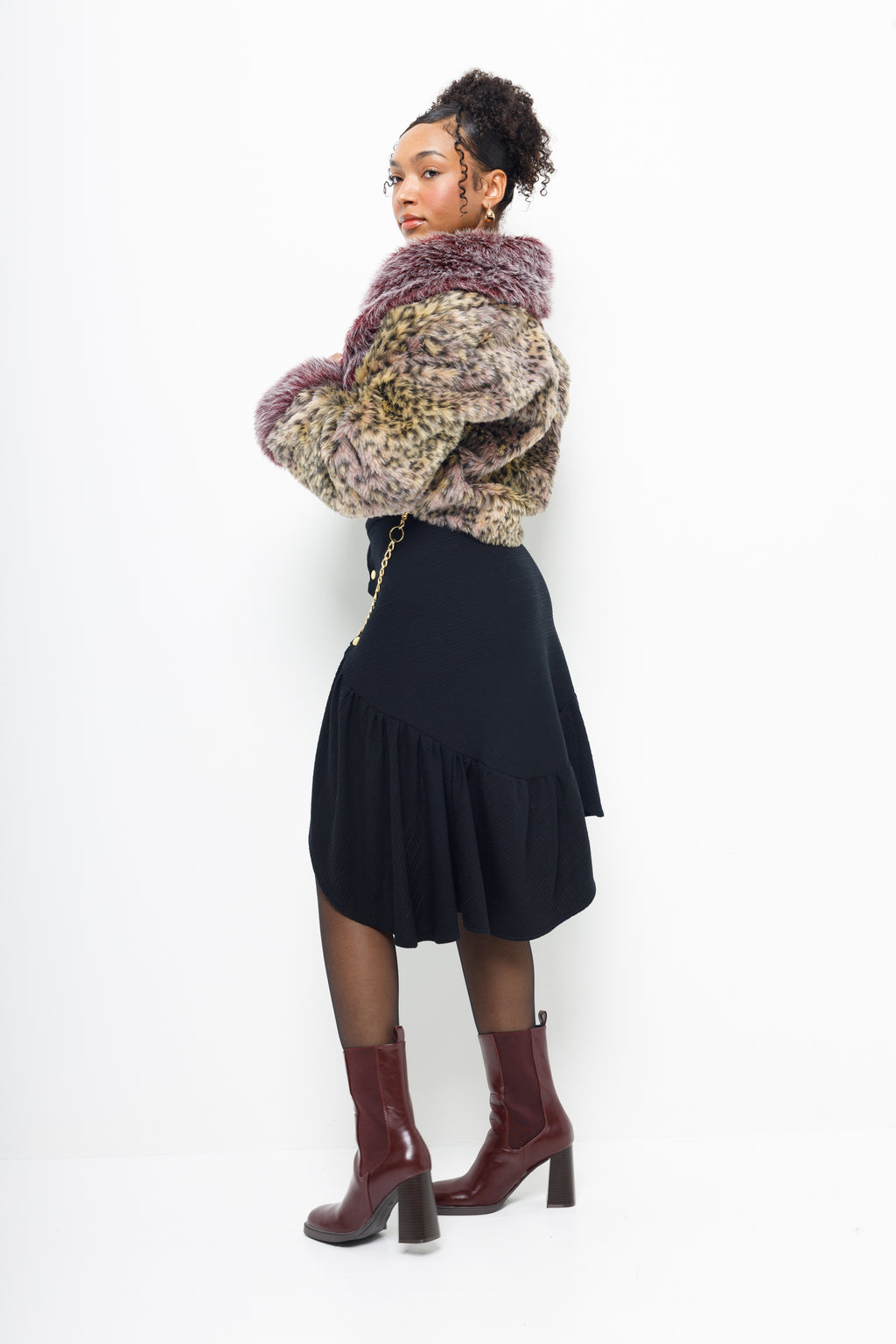 “Shawnee” cropped faux fur jacket