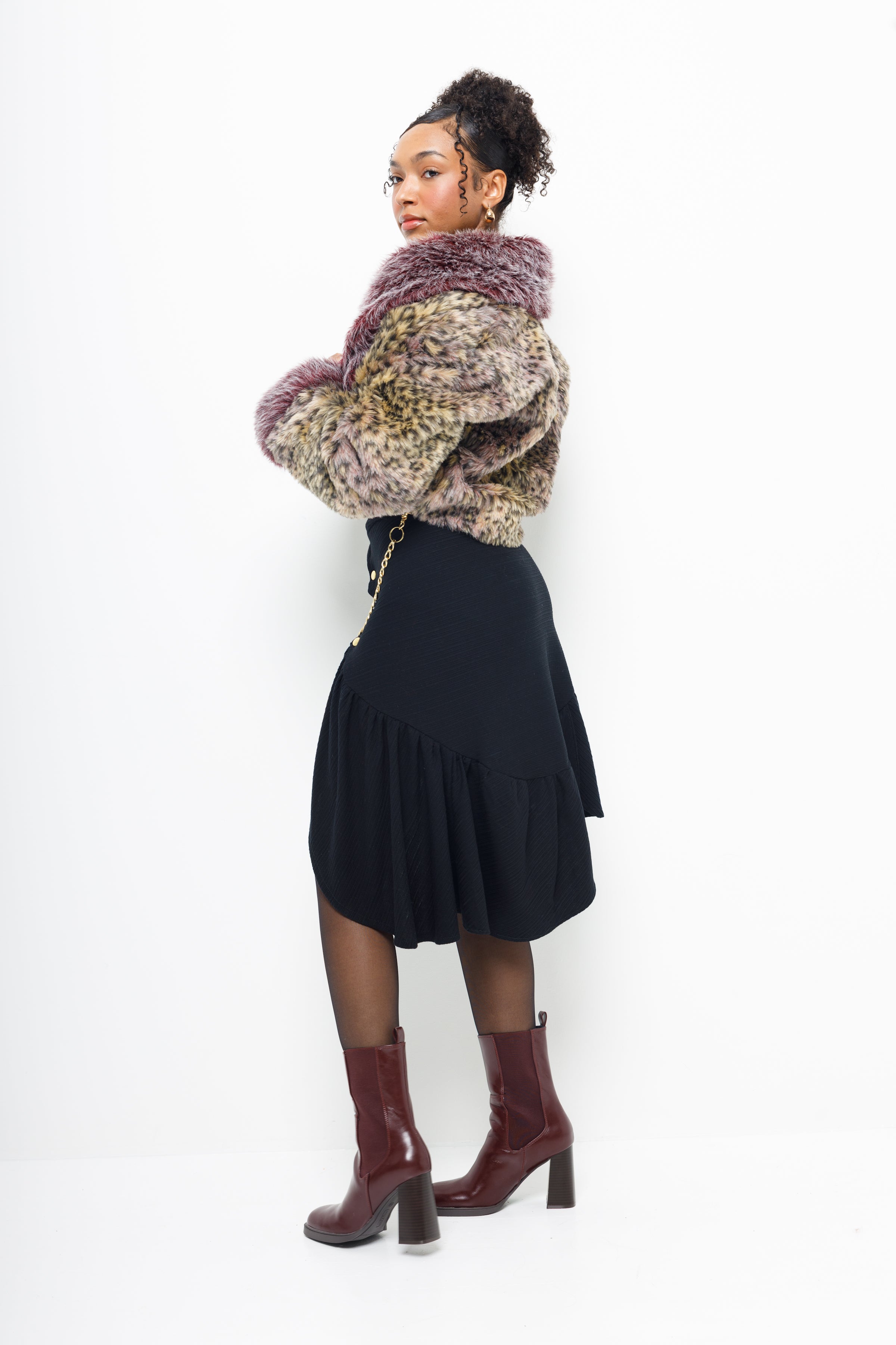 “Shawnee” cropped faux fur jacket