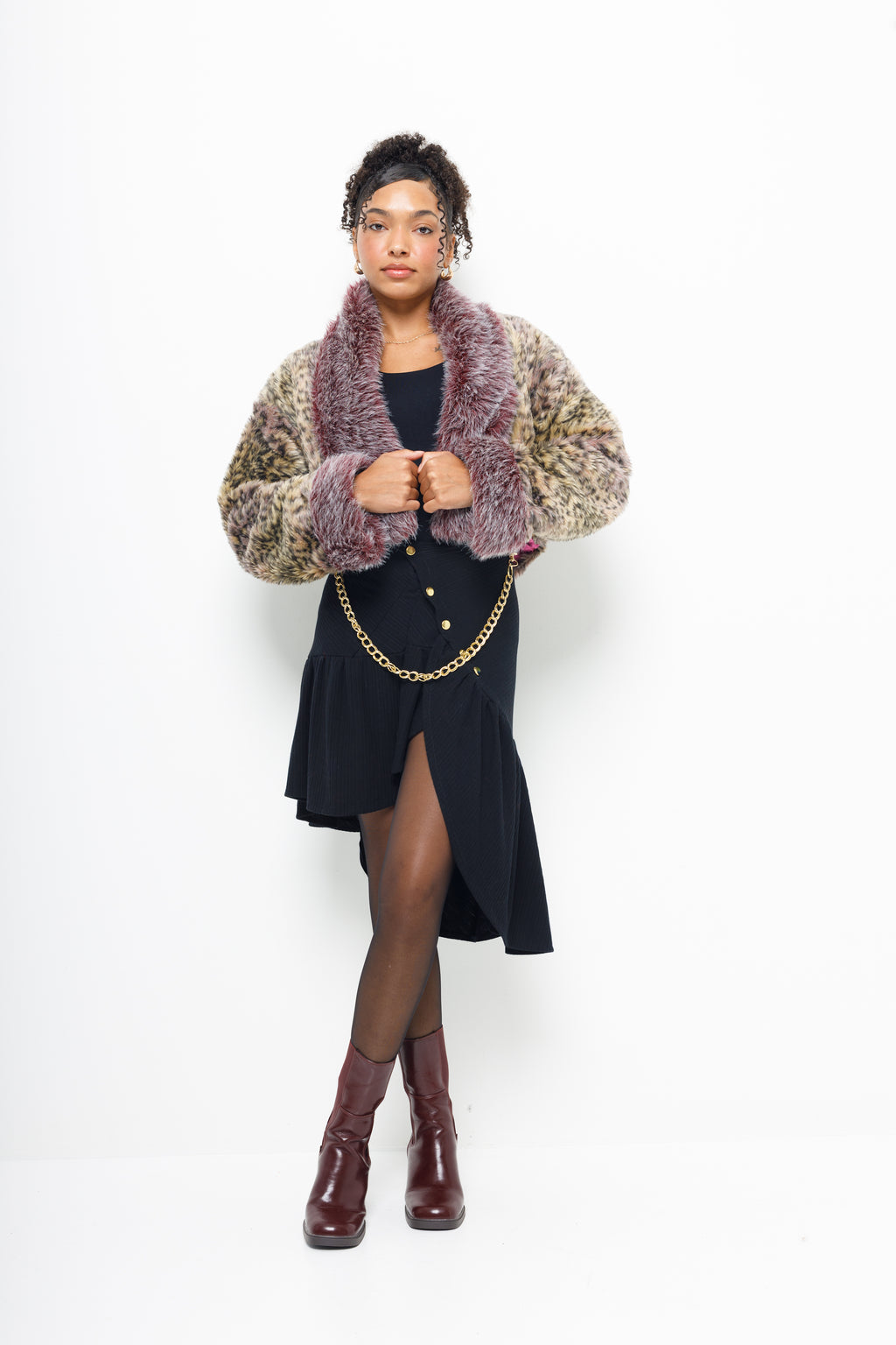 “Shawnee” cropped faux fur jacket