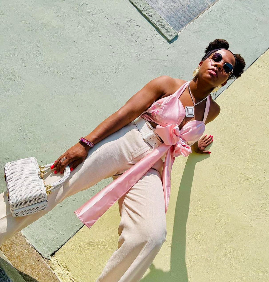 “Leila” floral cropped blouse