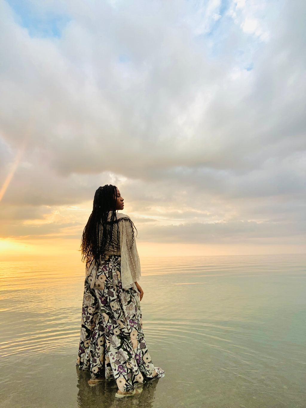 “Paradise” floral palazzo pants