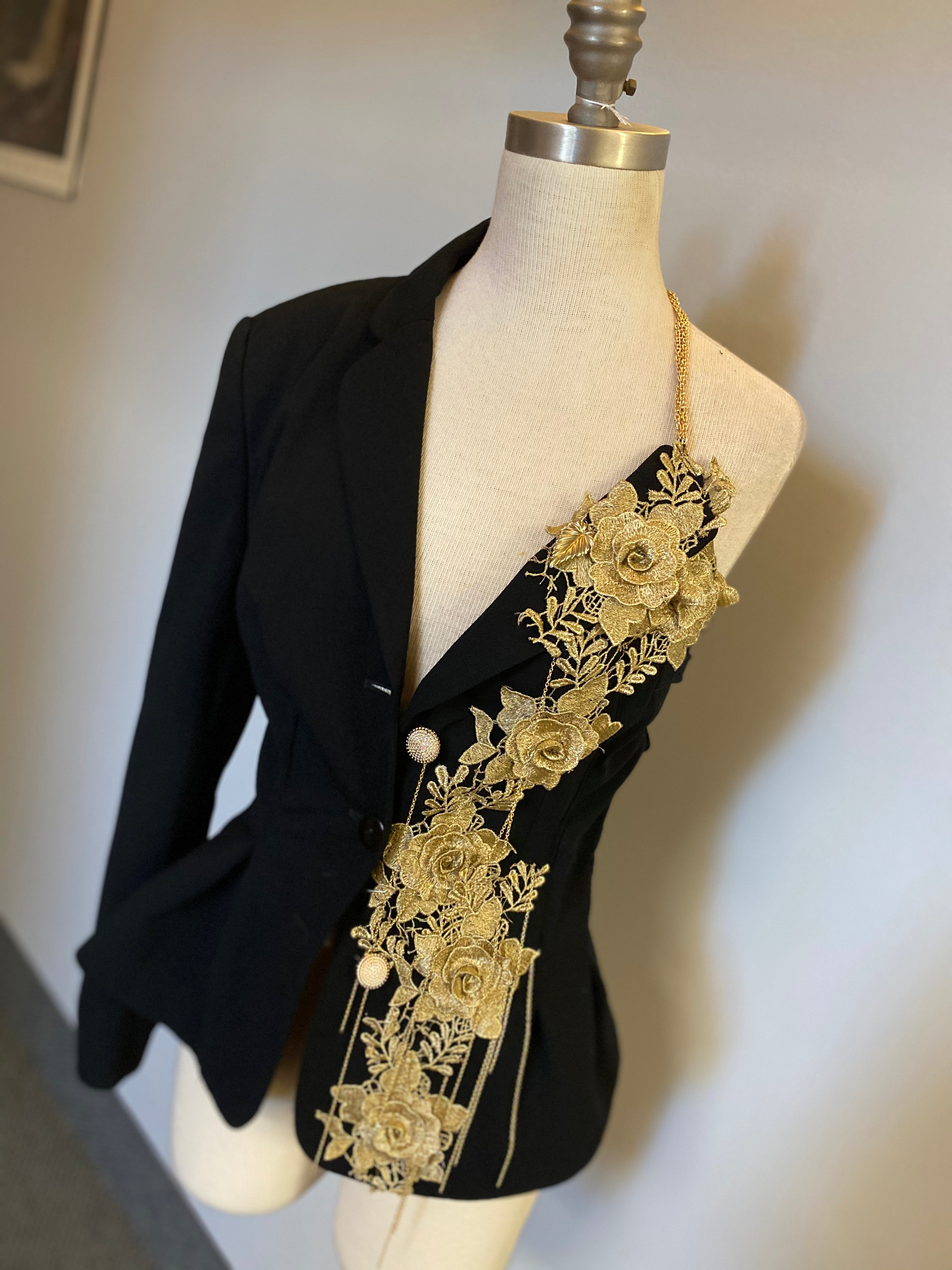 Asymmetrical party blazer