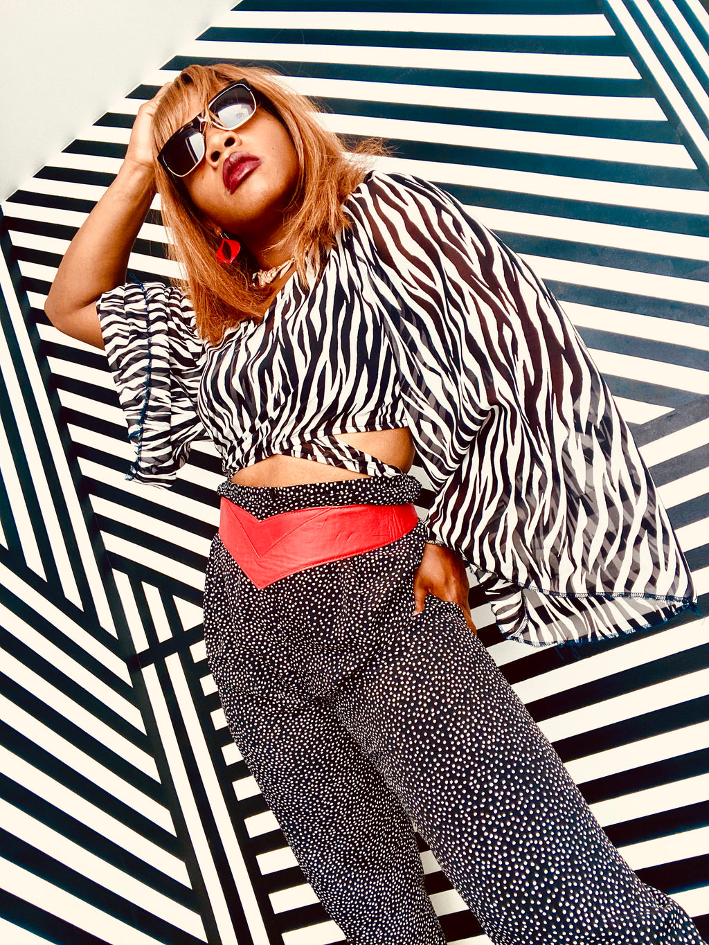 “Eve” zebra print wrap around blouse