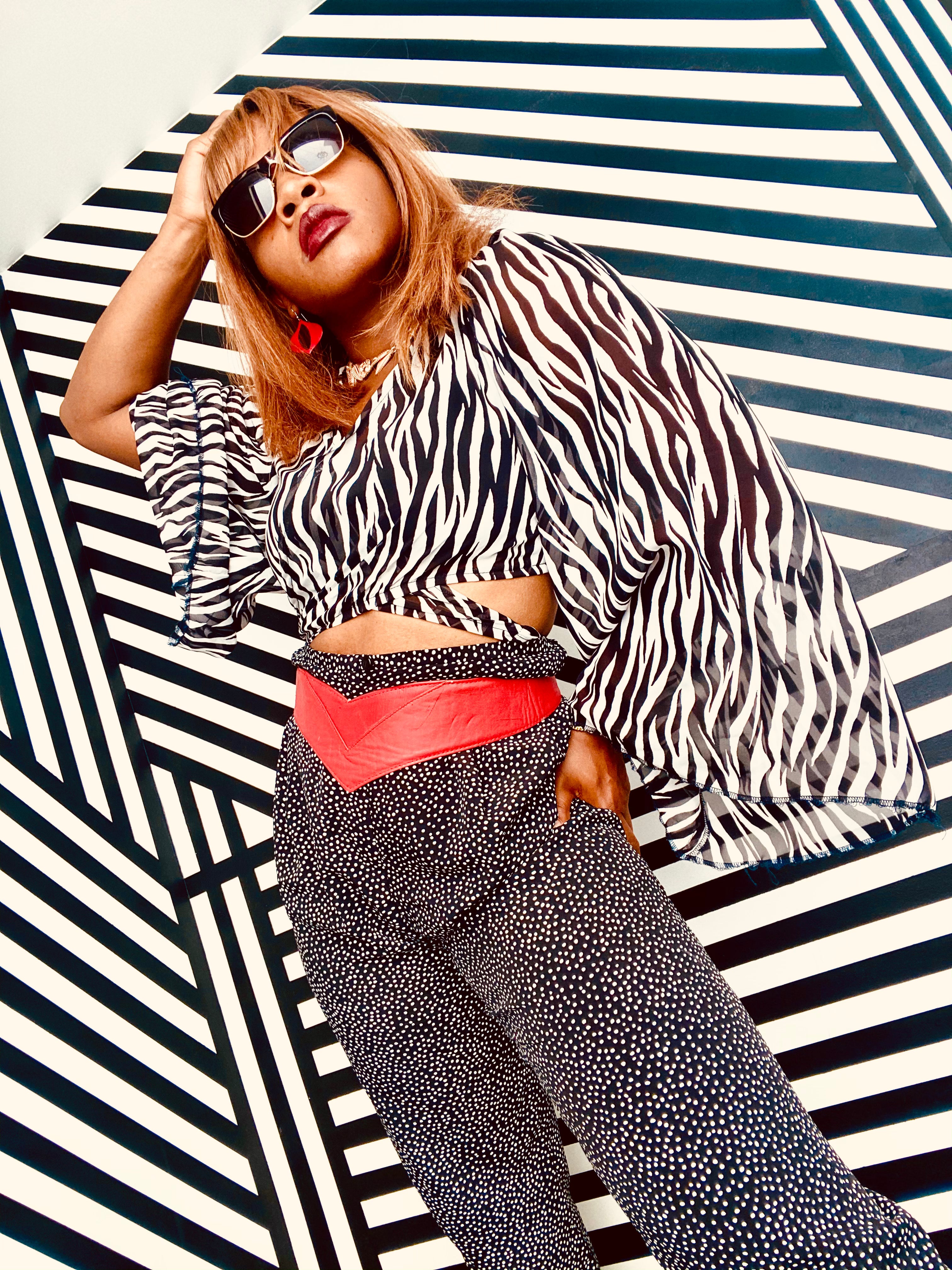 “Eve” zebra print wrap around blouse