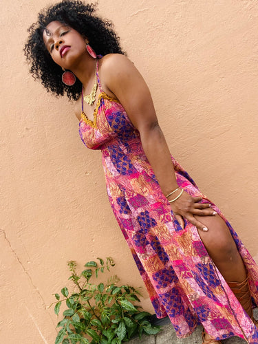 “Eden” multicolored print dress