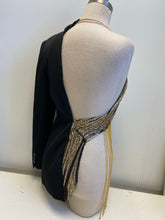 “Fiesta” chain fringe asymmetrical blazer