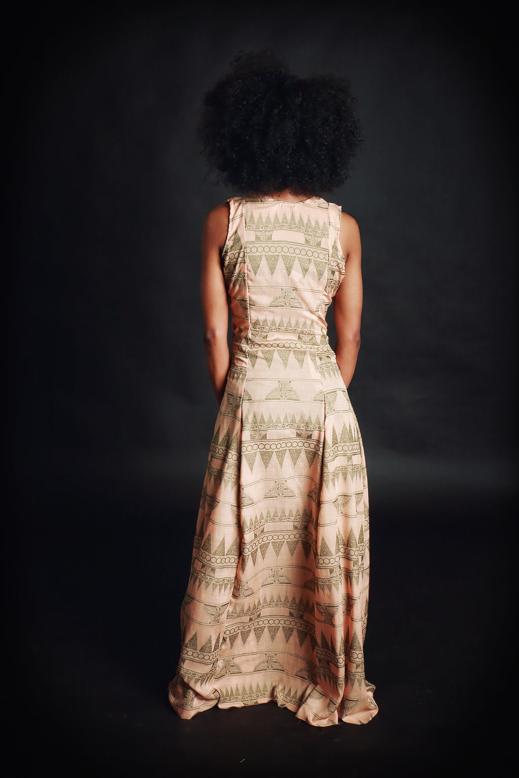 Egyptian print inspired dress