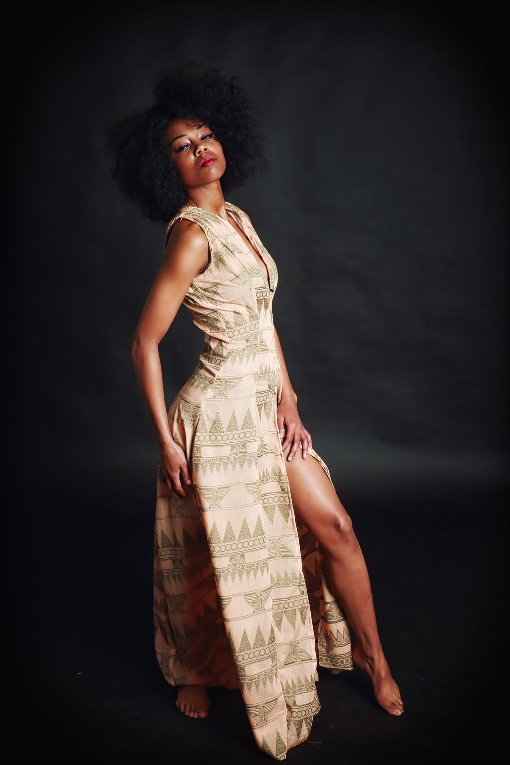 Egyptian print inspired dress
