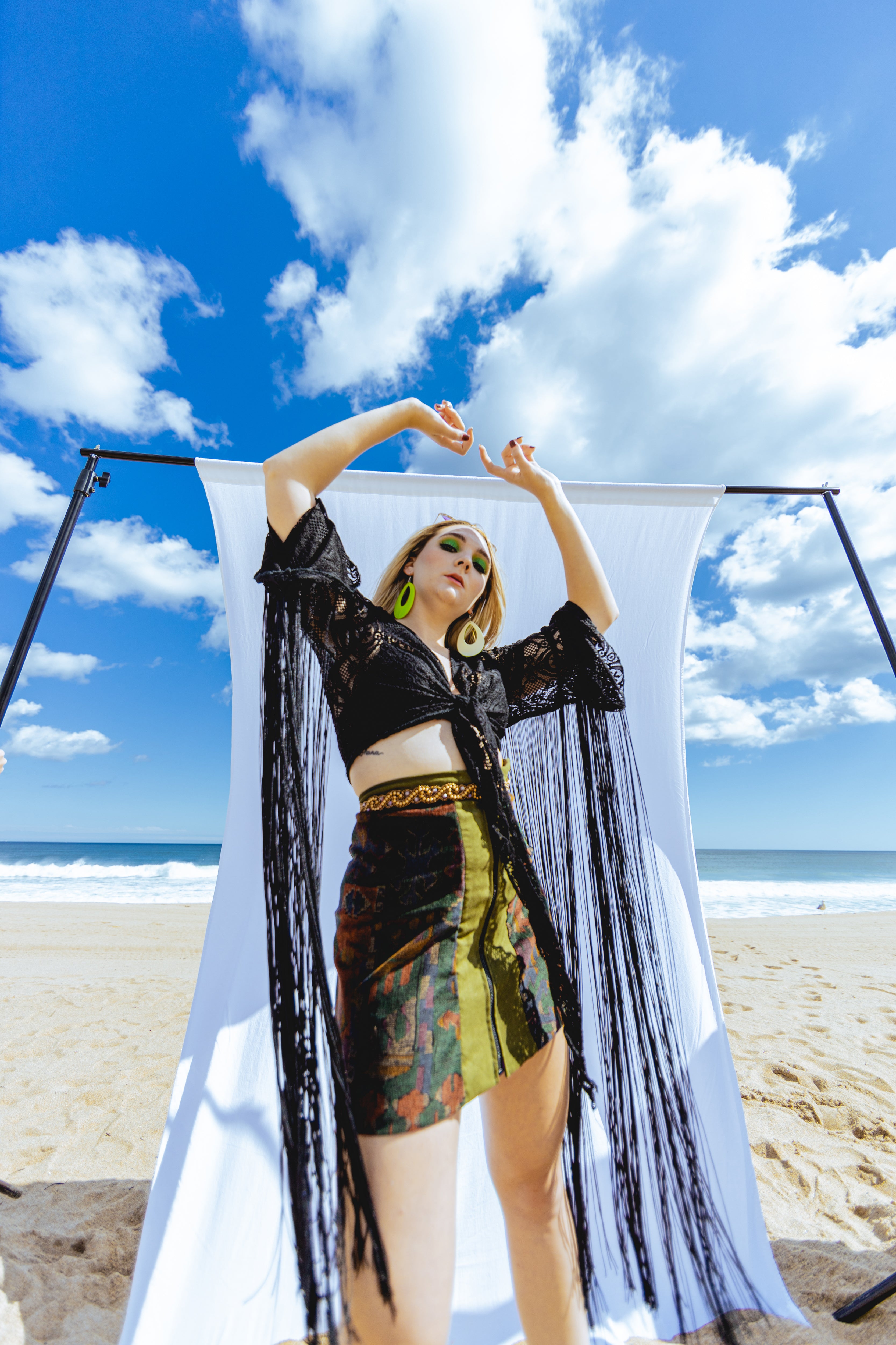 “Dancing Queen Sarah ” fringe lace blouse