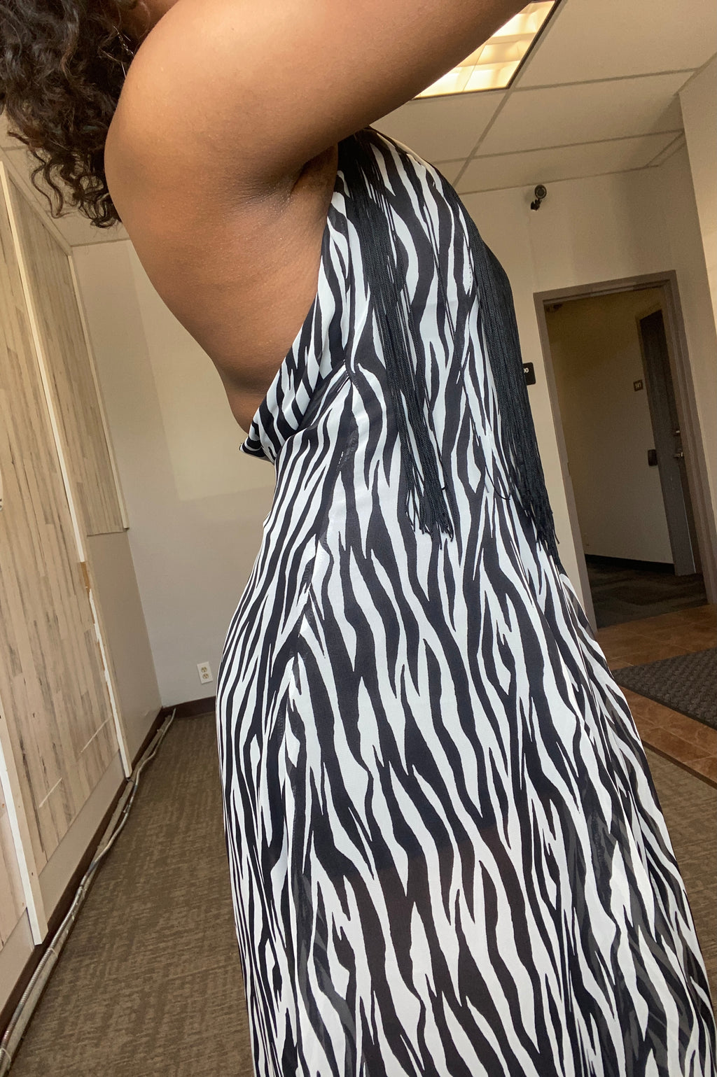 “Eve” zebra print chiffon dress