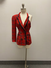 “Plaiditude” asymmetrical blazer