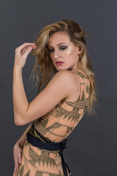 Egyptian print inspired dress