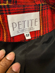 “Plaiditude” asymmetrical blazer
